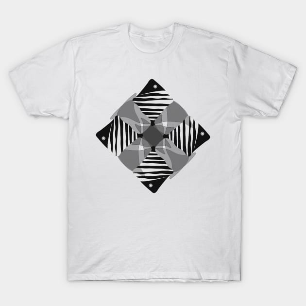 Black white rhombus T-Shirt by Gerchek